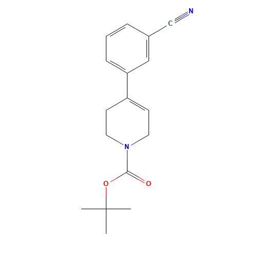 tert-butyl 4-(3-cyanophenyl)-3,6-dihydro-2H-pyridine-1-carboxylate (CAS: 370864-42-9) - Chemical Structure and Molecular Formula 