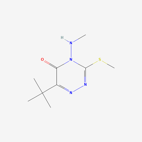 6-tert-butyl-4-(methylamino)-3-methylsulfanyl-1,2,4-triazin-5-one (CAS: 56742-45-1) - Chemical Structure and Molecular Formula 