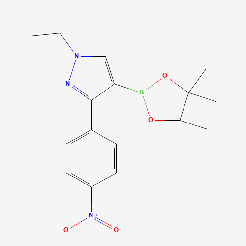 1-ethyl-3-(4-nitrophenyl)-4-(4,4,5,5-tetramethyl-1,3,2-dioxaborolan-2-yl)pyrazole (CAS: 942920-11-8) - Chemical Structure and Molecular Formula 