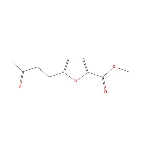 methyl 5-(3-oxobutyl)furan-2-carboxylate (CAS: 67273-90-9) - Chemical Structure and Molecular Formula 