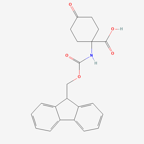 1-(9H-fluoren-9-ylmethoxycarbonylamino)-4-oxocyclohexane-1-carboxylic acid (CAS: 285996-74-9) - Chemical Structure and Molecular Formula 