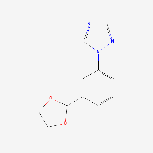 1-[3-(1,3-dioxolan-2-yl)phenyl]-1,2,4-triazole (CAS: 1141669-93-3) - Chemical Structure and Molecular Formula 