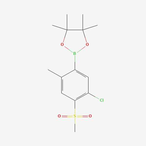 2-(5-chloro-2-methyl-4-methylsulfonylphenyl)-4,4,5,5-tetramethyl-1,3,2-dioxaborolane (CAS: 1011460-54-0) - Chemical Structure and Molecular Formula 