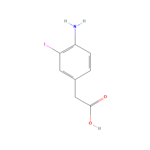 2-(4-amino-3-iodophenyl)acetic acid (CAS: 133178-71-9) - Chemical Structure and Molecular Formula 