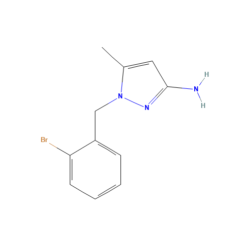 1-[(2-bromophenyl)methyl]-5-methylpyrazol-3-amine (CAS: 1035223-67-6) - Chemical Structure and Molecular Formula 