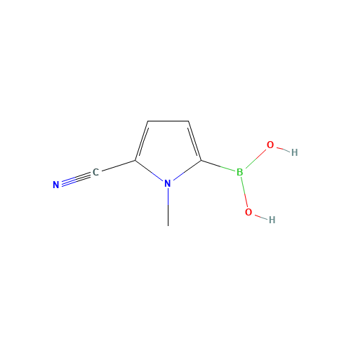 (5-cyano-1-methylpyrrol-2-yl)boronic acid (CAS: 860617-71-6) - Chemical Structure and Molecular Formula 