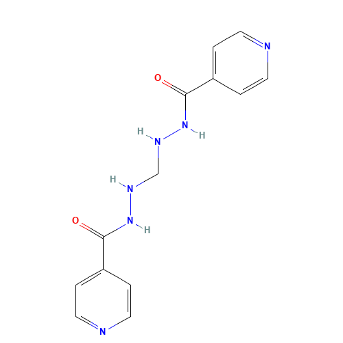 N'-[[2-(pyridine-4-carbonyl)hydrazinyl]methyl]pyridine-4-carbohydrazide (CAS: 1707-15-9) - Chemical Structure and Molecular Formula 