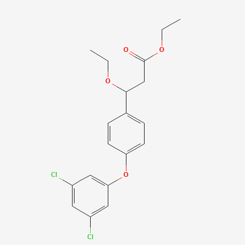 ethyl 3-[4-(3,5-dichlorophenoxy)phenyl]-3-ethoxypropanoate (CAS: 1202577-06-7) - Chemical Structure and Molecular Formula 