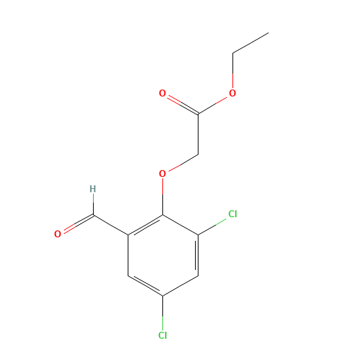ethyl 2-(2,4-dichloro-6-formylphenoxy)acetate (CAS: 16861-40-8) - Chemical Structure and Molecular Formula 