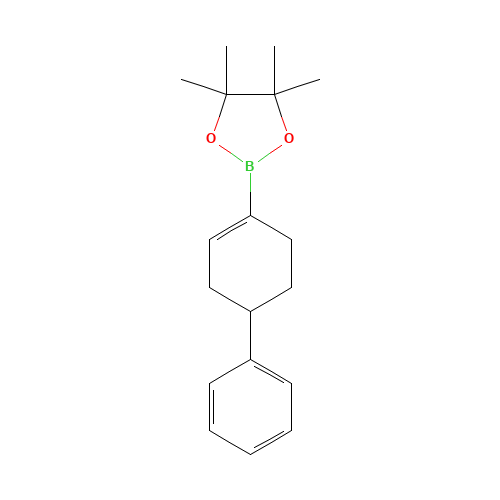 4,4,5,5-tetramethyl-2-(4-phenylcyclohexen-1-yl)-1,3,2-dioxaborolane (CAS: 287944-05-2) - Chemical Structure and Molecular Formula 