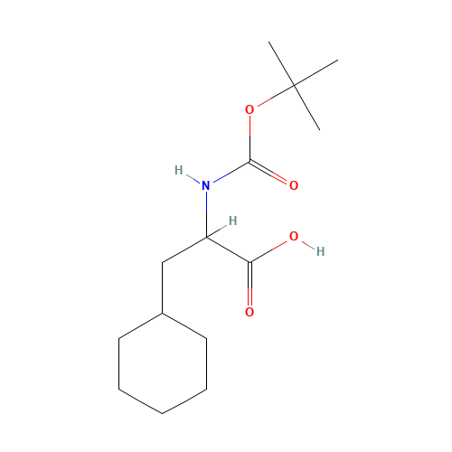 3-cyclohexyl-2-[(2-methylpropan-2-yl)oxycarbonylamino]propanoic acid (CAS: 144186-13-0) - Chemical Structure and Molecular Formula 