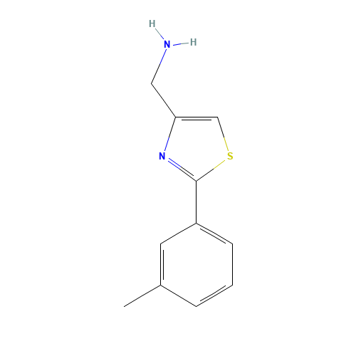 [2-(3-methylphenyl)-1,3-thiazol-4-yl]methanamine (CAS: 89152-85-2) - Chemical Structure and Molecular Formula 