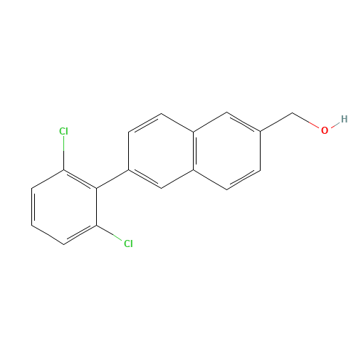 [6-(2,6-dichlorophenyl)naphthalen-2-yl]methanol (CAS: 623147-33-1) - Chemical Structure and Molecular Formula 