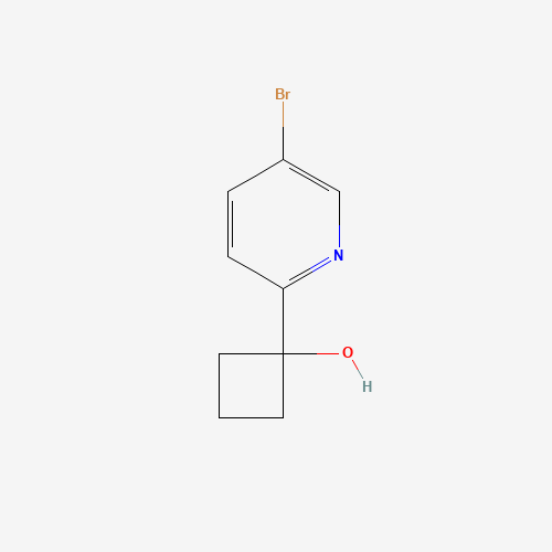 1-(5-bromopyridin-2-yl)cyclobutan-1-ol (CAS: 1319256-44-4) - Chemical Structure and Molecular Formula 