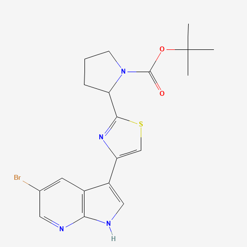 tert-butyl 2-[4-(5-bromo-1H-pyrrolo[2,3-b]pyridin-3-yl)-1,3-thiazol-2-yl]pyrrolidine-1-carboxylate (CAS: 1046793-79-6) - Related Chemical Product