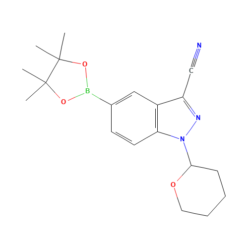1-(oxan-2-yl)-5-(4,4,5,5-tetramethyl-1,3,2-dioxaborolan-2-yl)indazole-3-carbonitrile (CAS: 1326714-87-7) - Related Chemical Product