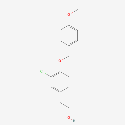 2-[3-chloro-4-[(4-methoxyphenyl)methoxy]phenyl]ethanol (CAS: 1147391-90-9) - Chemical Structure and Molecular Formula 