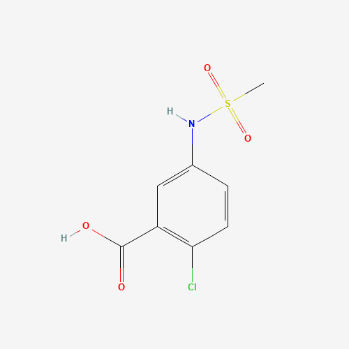 2-chloro-5-(methanesulfonamido)benzoic acid (CAS: 450368-37-3) - Chemical Structure and Molecular Formula 