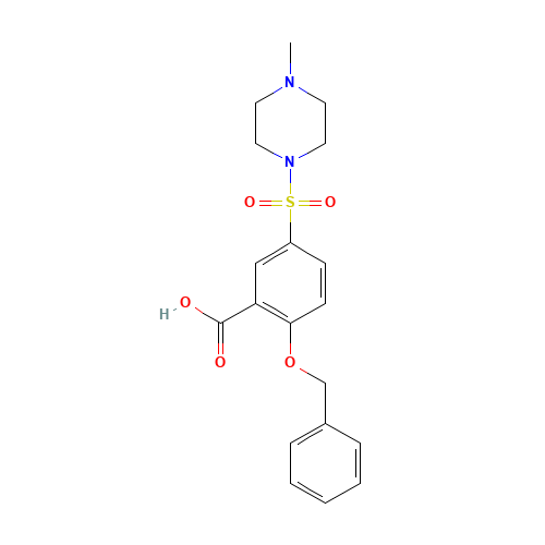 5-(4-methylpiperazin-1-yl)sulfonyl-2-phenylmethoxybenzoic acid (CAS: 1285516-84-8) - Chemical Structure and Molecular Formula 