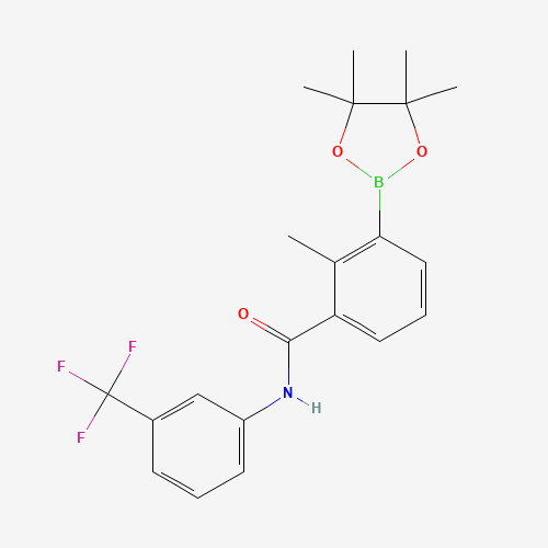2-methyl-3-(4,4,5,5-tetramethyl-1,3,2-dioxaborolan-2-yl)-N-[3-(trifluoromethyl)phenyl]benzamide (CAS: 882678-83-3) - Chemical Structure and Molecular Formula 
