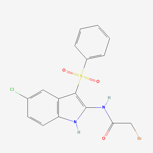 N-[3-(benzenesulfonyl)-5-chloro-1H-indol-2-yl]-2-bromoacetamide (CAS: 918494-37-8) - Related Chemical Product
