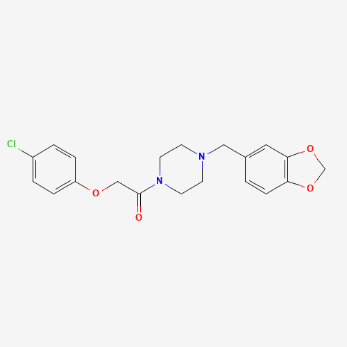 1-[4-(1,3-benzodioxol-5-ylmethyl)piperazin-1-yl]-2-(4-chlorophenoxy)ethanone (CAS: 34161-24-5) - Related Chemical Product