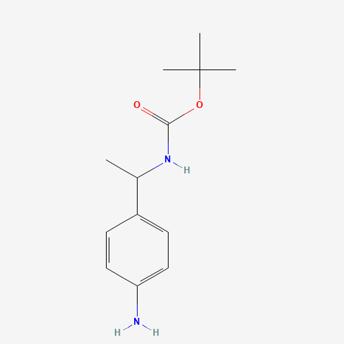 tert-butyl N-[1-(4-aminophenyl)ethyl]carbamate (CAS: 643086-68-4) - Chemical Structure and Molecular Formula 