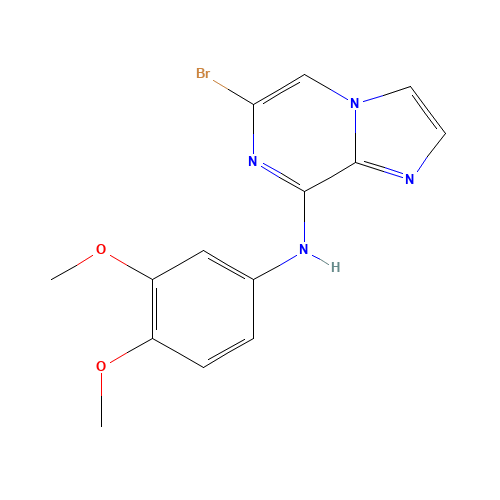 6-bromo-N-(3,4-dimethoxyphenyl)imidazo[1,2-a]pyrazin-8-amine (CAS: 1181329-13-4) - Chemical Structure and Molecular Formula 