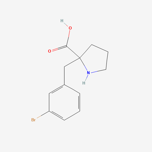 (2S)-2-[(3-bromophenyl)methyl]pyrrolidine-2-carboxylic acid (CAS: 1048028-99-4) - Chemical Structure and Molecular Formula 