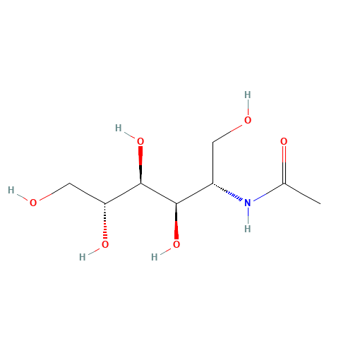N-[(2S,3R,4S,5R)-1,3,4,5,6-pentahydroxyhexan-2-yl]acetamide (CAS: 4271-28-7) - Chemical Structure and Molecular Formula 