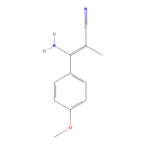 (Z)-3-amino-3-(4-methoxyphenyl)-2-methylprop-2-enenitrile (CAS: 1050392-15-8) - Chemical Structure and Molecular Formula 