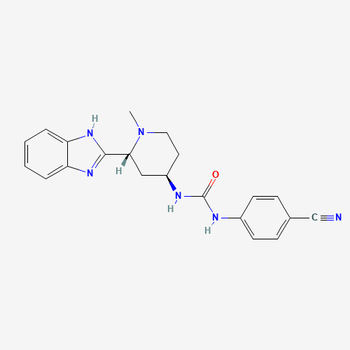 1-[(2R,4R)-2-(1H-benzimidazol-2-yl)-1-methylpiperidin-4-yl]-3-(4-cyanophenyl)urea (CAS: 1095173-27-5) - Chemical Structure and Molecular Formula 