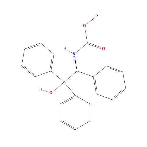 methyl N-[(1R)-2-hydroxy-1,2,2-triphenylethyl]carbamate (CAS: 352535-67-2) - Chemical Structure and Molecular Formula 