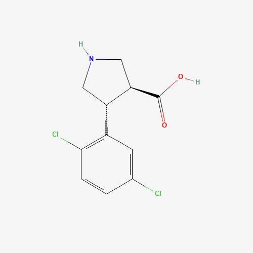 (3S,4R)-4-(2,5-dichlorophenyl)pyrrolidine-3-carboxylic acid (CAS: 1049978-45-1) - Chemical Structure and Molecular Formula 