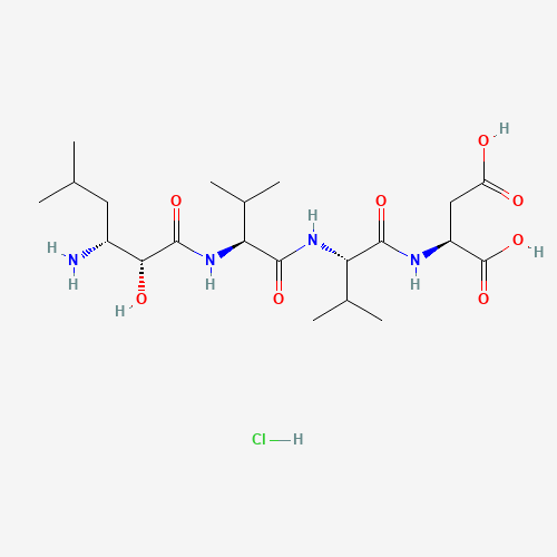 (2S)-2-[[(2S)-2-[[(2S)-2-[[(2R,3R)-3-amino-2-hydroxy-5-methylhexanoyl]amino]-3-methylbutanoyl]amino]-3-methylbutanoyl]amino]butanedioic acid;hydrochloride (CAS: 100992-59-4) - Related Chemical Product