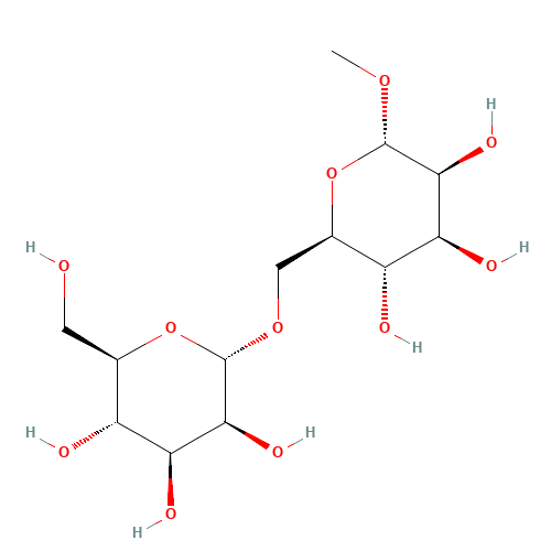 (2R,3S,4S,5S,6S)-2-(hydroxymethyl)-6-[[(2R,3S,4S,5S,6S)-3,4,5-trihydroxy-6-methoxyoxan-2-yl]methoxy]oxane-3,4,5-triol (CAS: 78962-39-7) - Chemical Structure and Molecular Formula 