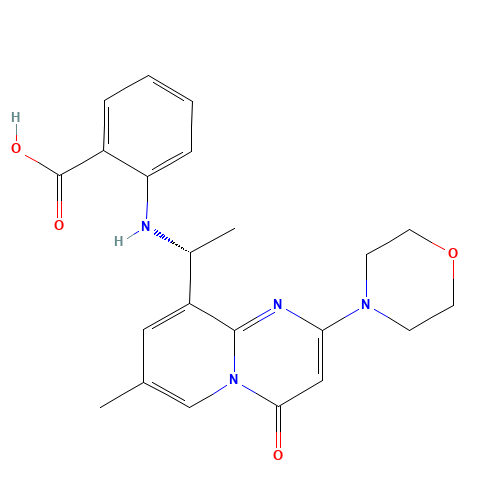 2-[[(1R)-1-(7-methyl-2-morpholin-4-yl-4-oxopyrido[1,2-a]pyrimidin-9-yl)ethyl]amino]benzoic acid (CAS: 1173900-33-8) - Related Chemical Product