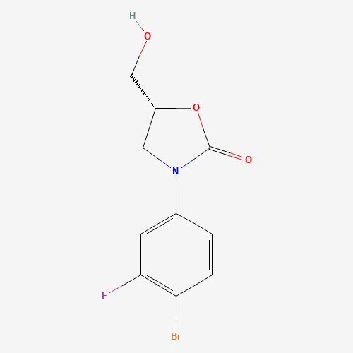 (5R)-3-(4-bromo-3-fluorophenyl)-5-(hydroxymethyl)-1,3-oxazolidin-2-one (CAS: 444335-16-4) - Chemical Structure and Molecular Formula 