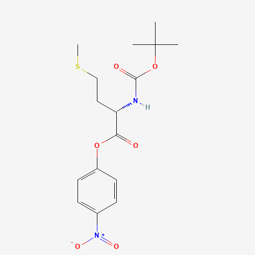 (4-nitrophenyl) (2S)-2-[(2-methylpropan-2-yl)oxycarbonylamino]-4-methylsulfanylbutanoate (CAS: 2488-18-8) - Chemical Structure and Molecular Formula 
