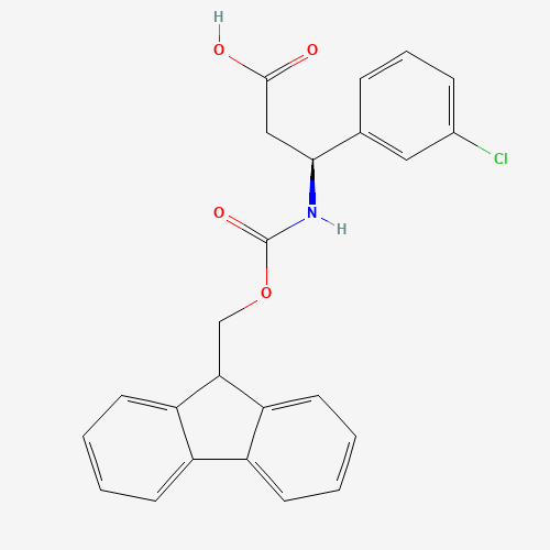 (3S)-3-(3-chlorophenyl)-3-(9H-fluoren-9-ylmethoxycarbonylamino)propanoic acid (CAS: 507472-16-4) - Related Chemical Product