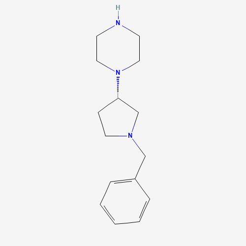 1-[(3S)-1-benzylpyrrolidin-3-yl]piperazine (CAS: 1032446-30-2) - Chemical Structure and Molecular Formula 