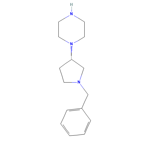 1-[(3S)-1-benzylpyrrolidin-3-yl]piperazine (CAS: 1032446-30-2) - Chemical Structure and Molecular Formula 