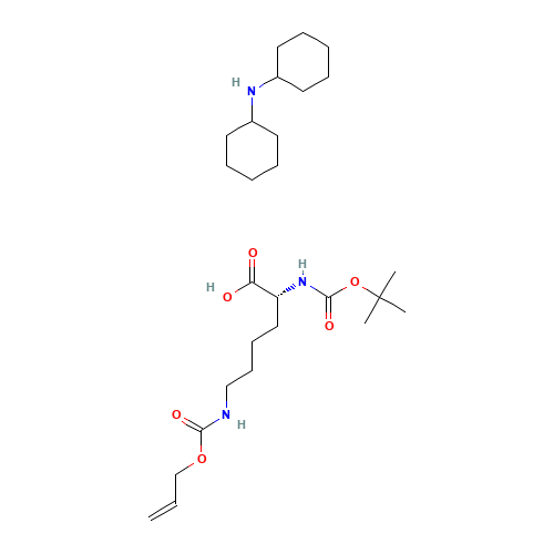 N-cyclohexylcyclohexanamine;(2R)-2-[(2-methylpropan-2-yl)oxycarbonylamino]-6-(prop-2-enoxycarbonylamino)hexanoic acid (CAS: 327156-94-5) - Chemical Structure and Molecular Formula 