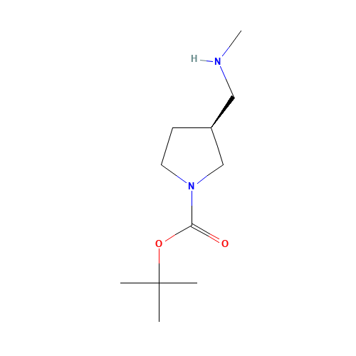 tert-butyl (3S)-3-(methylaminomethyl)pyrrolidine-1-carboxylate (CAS: 1245642-79-8) - Chemical Structure and Molecular Formula 