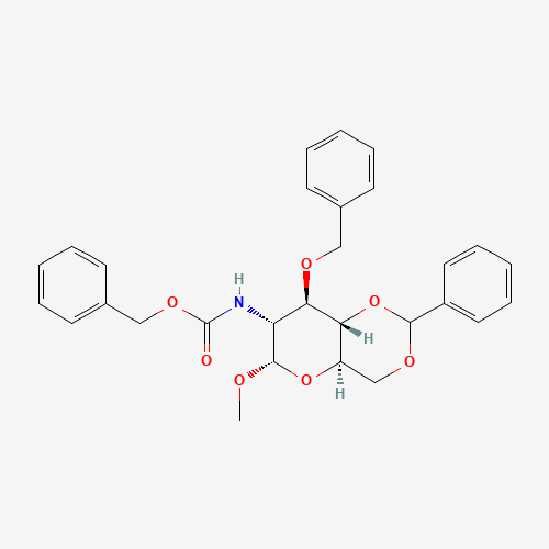 benzyl N-[(4aR,6S,7R,8R,8aS)-6-methoxy-2-phenyl-8-phenylmethoxy-4,4a,6,7,8,8a-hexahydropyrano[3,2-d][1,3]dioxin-7-yl]carbamate (CAS: 87907-34-4) - Related Chemical Product