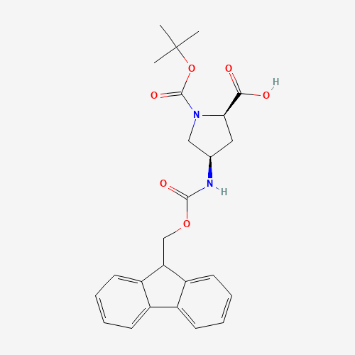 (2R,4R)-4-(9H-fluoren-9-ylmethoxycarbonylamino)-1-[(2-methylpropan-2-yl)oxycarbonyl]pyrrolidine-2-carboxylic acid (CAS: 1018332-24-5) - Related Chemical Product