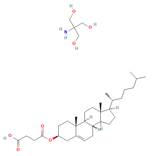 2-amino-2-(hydroxymethyl)propane-1,3-diol;4-[[(3S,8S,9S,10R,13R,14S,17R)-10,13-dimethyl-17-[(2R)-6-methylheptan-2-yl]-2,3,4,7,8,9,11,12,14,15,16,17-dodecahydro-1H-cyclopenta[a]phenanthren-3-yl]oxy]-4-oxobutanoic acid (CAS: 102601-49-0) - Related Chemical Product
