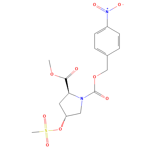 2-O-methyl 1-O-[(4-nitrophenyl)methyl] (2S,4R)-4-methylsulfonyloxypyrrolidine-1,2-dicarboxylate (CAS: 138324-82-0) - Related Chemical Product