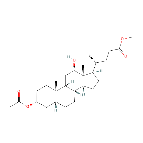 methyl (4R)-4-[(3R,5R,8R,9S,10S,12S,13R,14S,17R)-3-acetyloxy-12-hydroxy-10,13-dimethyl-2,3,4,5,6,7,8,9,11,12,14,15,16,17-tetradecahydro-1H-cyclopenta[a]phenanthren-17-yl]pentanoate (CAS: 27240-83-1) - Related Chemical Product