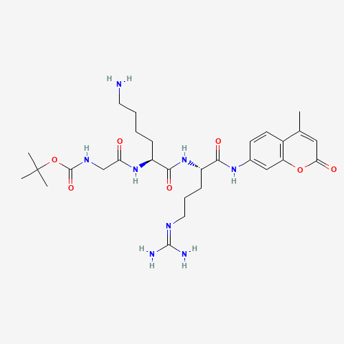 tert-butyl N-[2-[[(2S)-6-amino-1-[[(2S)-5-(diaminomethylideneamino)-1-[(4-methyl-2-oxochromen-7-yl)amino]-1-oxopentan-2-yl]amino]-1-oxohexan-2-yl]amino]-2-oxoethyl]carbamate (CAS: 109358-48-7) - Related Chemical Product